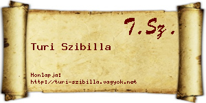 Turi Szibilla névjegykártya
